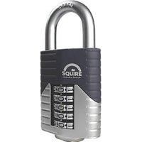 Squire Heavy Duty Padlock (Vulcan Combi 60) - Toughest Open Shackle - 5 Wheel Vulcan Padlock - Steel Cast Alloy for Corrosion Resistance - Weatherproof Lock for Home, School & Shed (Blue, 60 mm)