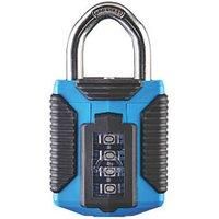 Squire Heavy Duty Padlock (CP50) - Toughest Steel Shackle - 4 Wheel Combination Padlock - Alloy Steel for Corrosion Resistance - Weatherproof Lock for Home, School & Garage (All Terrain Marine)