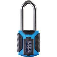 Squire Long Shackle Combination Padlock Marine Grade in Blue Rubber/Steel