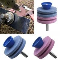 56MM Lawn Mower Sharpener Four-layer Whetstone Lawnmower Blade Sharpener Double Grinding Drill