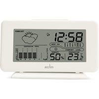 Acctim Vega LCD Weather Station Digital Alarm Clock with Temperature & Humidity - White