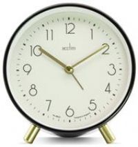 Acctim Fossen Metal Alarm Clock - Black