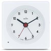 Acctim Barber Analogue Alarm Clock Smartlite® Crescendo Easy Set Alarm White