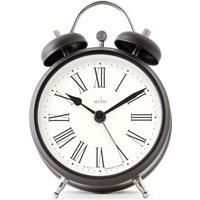 Acctim Shefford Analogue Faux Double Bell Small Alarm Clock (Black)