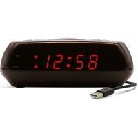 Acctim Miramar Digital Alarm Clock Mains Powered with Battery Backup Red LED Bedside Alarm Clock
