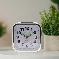 Acctim Otis Non-Ticking Sweep Bell Alarm Clock (White)