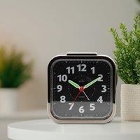 Acctim Otis Non-Ticking Sweep Bell Alarm Clock (Titanium)
