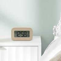 Acctim Kyle Digital Alarm Clock, LCD Digital Display with White Backlight, Snooze Function, Volume Control (Sandstone)