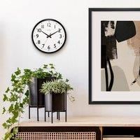 Acctim Commander Wall Clock Quartz Shatterproof Lens Easy Read Numbers Black 35cm
