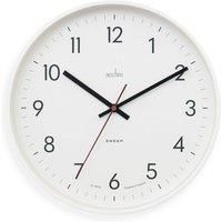 Acctim Aster Non-Ticking Sweep Sleek Wall Clock (White)