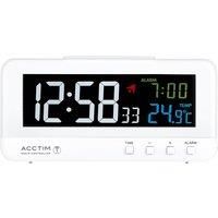 Acctim Rialto Stylish Radio Controlled Alarm Clock Displaying Time Alarm Time/Date and Indoor Temperature