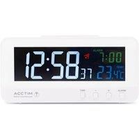 Acctim Rialto Stylish Radio Controlled Alarm Clock Displaying Time Alarm Time/Date and Indoor Temperature