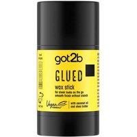 got2b Glued Wax Stick 50g, Long-Lasting Styling Wax Stick, Clear Hair Wax Stick for Slick Looks On the Go, Non-Greasy Hair Pomade to Tame Flyaways, Strong Hold, Vegan Formula*