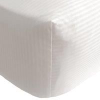 Catherine Lansfield Satin Stripe 300 Thread Count King Fitted Sheet White