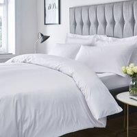 Catherine Lansfield Satin Stripe 300 Thread Count Super King Duvet Set White