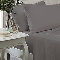 Catherine Lansfield Easy Iron Percale Single Flat Sheet Grey