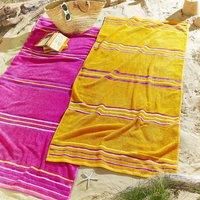 Catherine Lansfield Rainbow Beach Towel Pair Pink & Orange