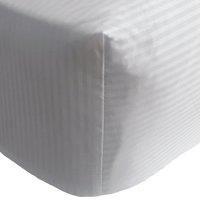 Catherine Lansfield Satin Stripe 300 Thread Count King Fitted Sheet Grey