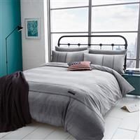 Catherine Lansfield Denim Easy Care Double Duvet Set Grey