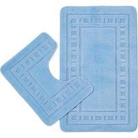 Catherine Lansfield Armoni Blue Bath Set Bath Mat & Pedestal Mat