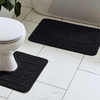Catherine Lansfield bath garnish Armoni - bath mat & toilet mat - black