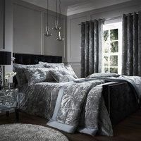 Catherine Lansfield Crushed Velvet King Duvet Set Silver