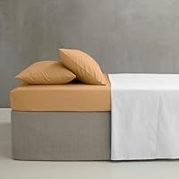 Catherine Lansfield Easy Iron Percale Combed Double Extra Deep Fitted Sheet Caramel