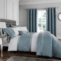 Catherine Lansfield Luxury Sequin Cluster Bedroom Collection Duck Egg Blue
