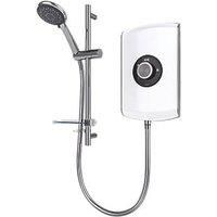 Triton Amore 8.5 9.5KW Gloss White Black Steel Electric Shower Digital Screen