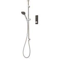 Triton HOME Digital Mixer Shower - Circular - Single Outlet All-in-One Ceiling Pack with Riser Rail (Unpumped)