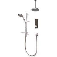 Triton HOME Digital Mixer Shower - Circular - 2 Outlet All-in-One Ceiling Pack with Riser Rail (Pumped)