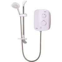 Triton Silent Thermostatic Electric Power Shower Bathroom White Chrome TAS2000SR