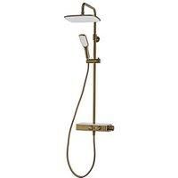 Triton Mixer Shower Rear Fed Exposed 2Spray Brushed Brass Thermostatic Diverter