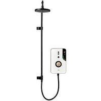 Triton ENlight 9.5kw Taupe Thermostatic Electric Shower Black UNIQ Rainshower
