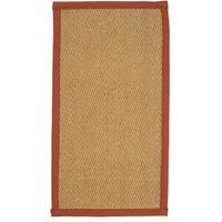 Coir Herringbone Rug  With Terracotta Border