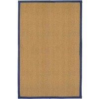 William Armes Coir Herringbone Rug with border 150x100cm Blue