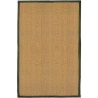 Coir Herringbone Rug  With Green Border