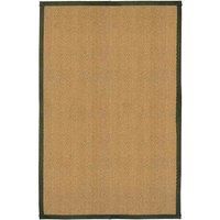 Coir Herringbone Rug  With Green Border