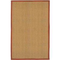 Coir Herringbone Rug  With Terracotta Border