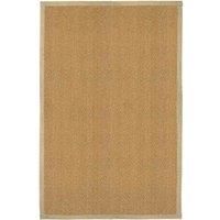 Coir Herringbone Rug  With Natural Border