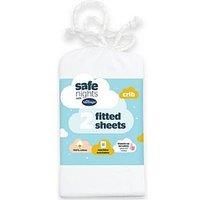 Silentnight Safe Nights 100% Jersey Crib Fitted Sheets, Pack of 2