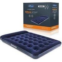 Silentnight Deluxe Airbed Double-Air Mattress with Built-in Foot Pump for Camping, flock, Blue