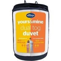Silentnight Yours and Mine Duvet, Double, Dual Tog Quilt, 10.5 Tog Cooler on One Side, 13.5 Tog Warmer on the Other