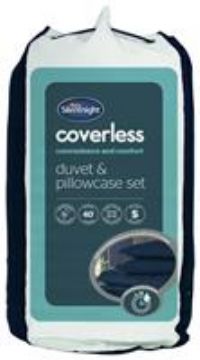 Silentnight Coverless Duvet and Pillow Set - Washable Duvet Quilt Bed Set with Pillow Included - No Cover Needed Ideal for Camping, Sleepovers and University, Navy, Single