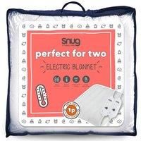Snug Snuggle Up Perfect for Two Electric Blanket Double - Heated Electric Underblanket with Dual Control One for Each Half, 3 Heat Settings, Overheat Protection and Fitted Straps - Double