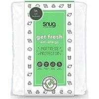 Snug Get Fresh Mattress Protector - Anti Allergy and Anti-Bacterial Mattress Pad Cover with Elasticated Straps to Fit All Mattress Depths – Single – 190 x 90cm
