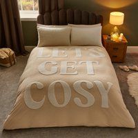 Silentnight Lets Get Cosy Fleece Duvet Cover Set - Beige