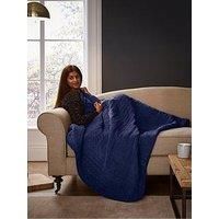 Silentnight Comfort Control Heated Throw Blanket - Luxury Fleece Electric Heated Overblanket for Sofa Bed with 9 Heat Settings, Fast Heat-up and Safety Shut Off - Machine Washable - 120x160cm - Blue