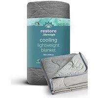 Silentnight Restore Cooling Blanket - Lightweight Cool Blanket for Night Sweats Hot Flushes Menopause Ideal for Summer Throw for Sofa and Bed Breathable Comfortable - 152 x 178cm