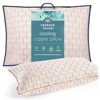 Silentnight Restore Cooling Copper Pillow - Naturally Cooling Cool Cold Copper Infused Pillow for Night Sweats and Hot Flushes - Anti Bacterial and Anti Ageing - Pack of 1